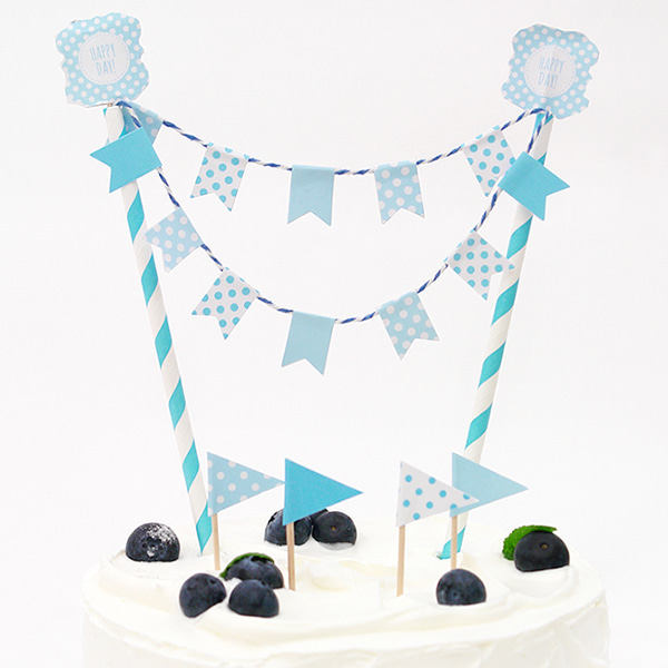 케익번팅세트 블루  생일파티파티용품